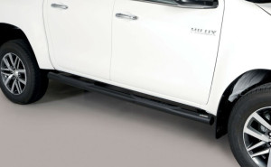 Misutonida csőküszöb - műanyag betéttel, 76 mm - fekete - Hilux D/C 2016-