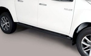 Misutonida csőküszöb - műanyag betéttel, ovális - fekete - Hilux D/C 2016-