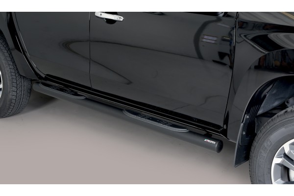 Misutonida csőküszöb - műanyag betéttel, 76 mm - fekete - Amarok D/C 2010-2020 - Küszöb